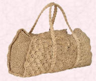 Laura Ashley Oatmeal crocheted raffia bag